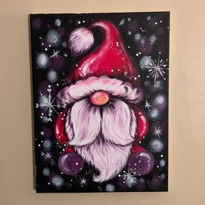 SALE!! Santa holiday gnome painting #2 handmade